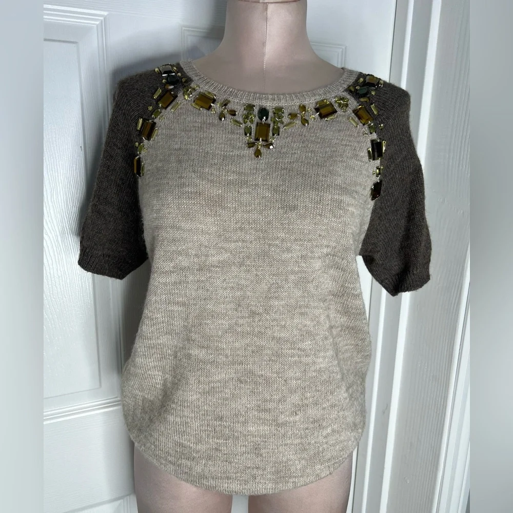 J. Crew Jeweled Wool blend Women's Top Sz S